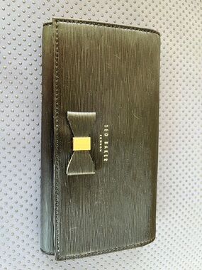 Ted Baker Black Bow Small Crossbody Card Holder with Gold Accent